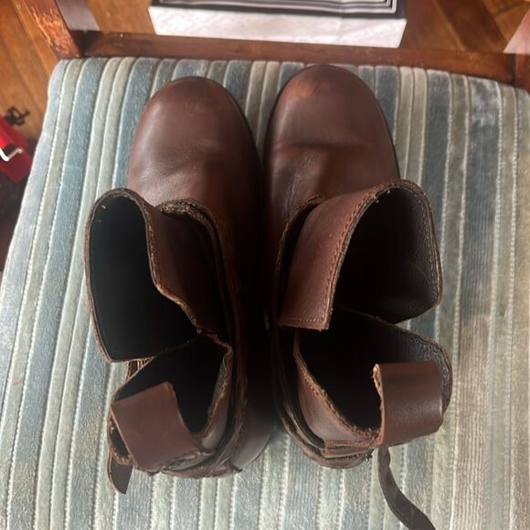 DIESEL ROXY ROLL SASHAN LEATHER BOOTS W STRAPS, DARK BROWN, AUTHENTIC - Picture 6 of 6